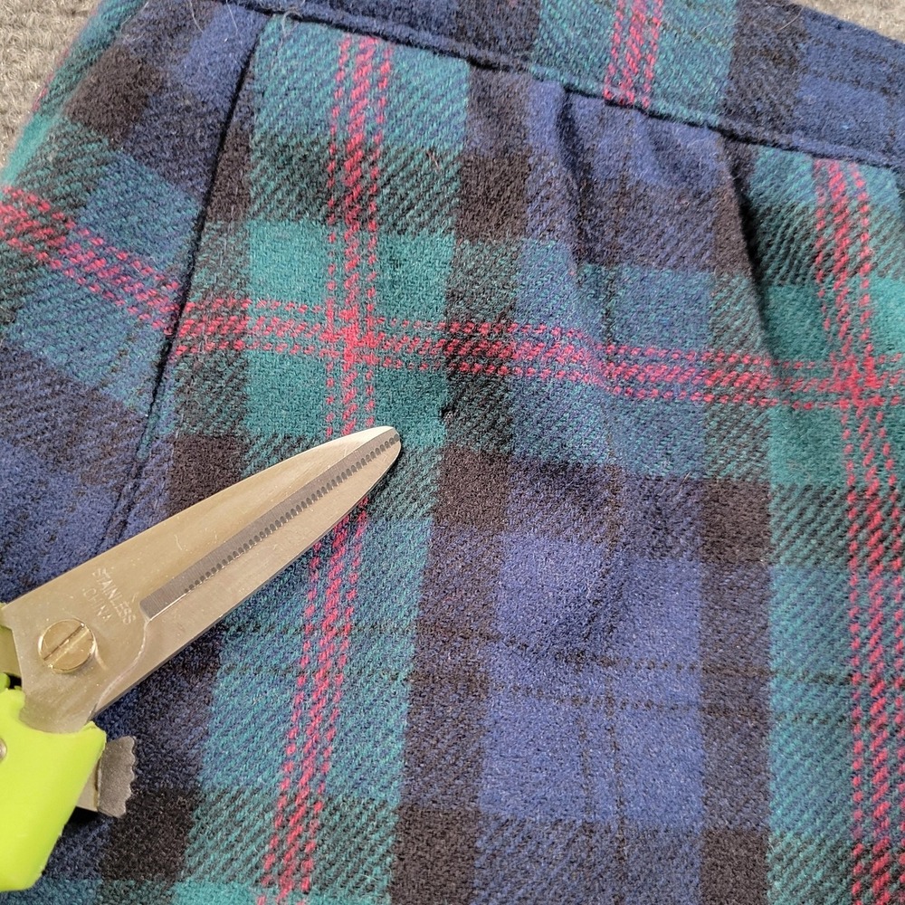 Vintage Pendleton‎ Skirt Small Petite Black Watch Tartan Plaid Wool Made USA 80s - Picture 9 of 10